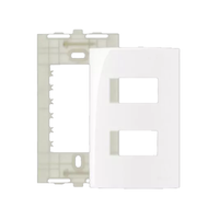 PLACA 4X2 COM 2 POSTOS HORIZONTAIS SEPARADOS COM SUPORTE – SLEEK BRANCA 16024
