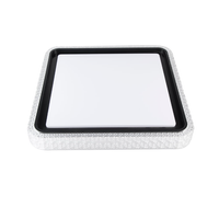 PLAFON LED KENLE QUADRADO COM CONTROLE REMOTO 50CM 36W PRETO