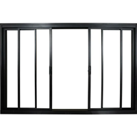 VITRO BLACK DE CORRER 4 FOLHAS - 2 FOLHAS FIXAS 100 X 200 STANDARD ALUMÍNIO