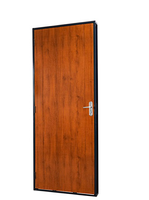 PORTA MADEIRA MOGNO COM PORTAL EM AÇO 215 x 75  DIREITA