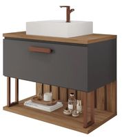 GABINETE DUNA 80CM TITANIUM/FREIJO