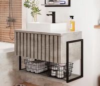 GABINETE FRISE 80CM METALON CIMENTO