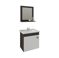 GABINETE IRIS 44 CM COM ESPELHEIRA CAFE/ BRANCO