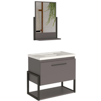 GABINETE METALO 60CM C/ESPELHEIRA METALON TITANIUM MGM