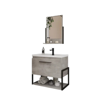 GABINETE METALO 60CM COM ESPELHEIRA METALON CIMENTO