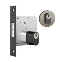 Fechadura para porta de correr 1006 roseta redonda escovada