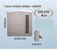 Caixa de correio vertical embutir aço casinha ref.850