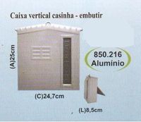 Caixa de correio vertical embutir alumínio casinha re