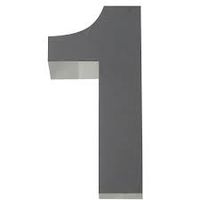 Algarismo aço inox 15cm no 1