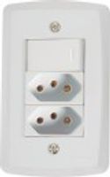 Interruptor lux2 1 sessao+2tomada 10a ref.57145/08