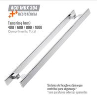 Puxador inox fosco 80cm retangular 30x10 aço 304 r