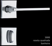 Fechadura banheiro roseta quadrada classic 3000 escovada
