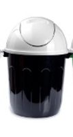 LIXEIRA PLASTICA C/TAMPA MOVEL 40LTS PRETA 3442