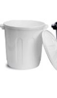 LIXEIRA PLASTICA C/TAMPA MOVEL 30LTS BRANCO 3431