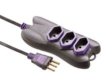 Extensao 03 tomadas 3mtsx0 75 cinza/lilas ref39349