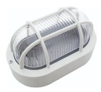 Luminária tartaruga e-27 branca com  grade ref10.100