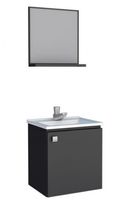 Gabinete 40x38 cacau aço preto com lavatorio