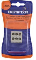Conector multiplo de porcelana tripolar 10mm cinza