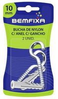 Gancho zincado com bucha com anel 4,9x67 10mm com 2