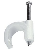 Grampo fixa cabo coaxial 10mm branco com 10