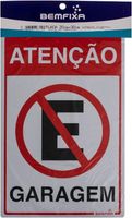 Placa de sinalizacao garagem/p.estacionar 20x30cm
