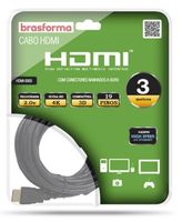 Cabo hdmi 3 metros 2.0 4k 3d 1080p ref:hdmi-5003