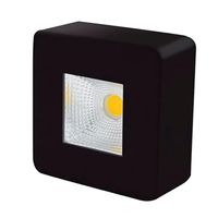 Spot led sobrepor quad 05w 7,5x7,5cm am3000k pto