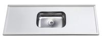 Pia marmore sint com cuba inox 120x54cm branco Pia marmore sint com cuba inox 120x54cm branco