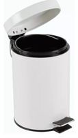 Lixeira aço inox branca redonda com pedal 03lts