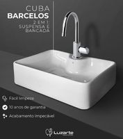 Cuba apoio retangular 40x30cm com mesa barcelos bran