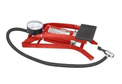 Bomba de Ar Pedal 954 com Manômetro – Encher Pneus e Infláveis