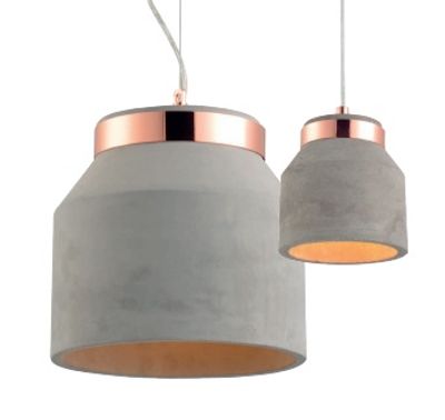 Lustre Pendente Avant Stove – Cimento e Cobre Brilho 130mm