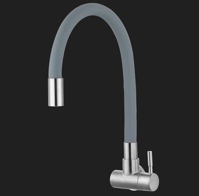 TORNEIRA COZ. PAREDE ALTA ACO INOX CINZA 1/4 6093