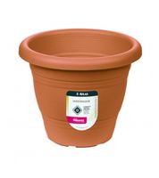 Vaso Atlas Redondo Jardim Plástico Ocre 22cm Rf-Pr6043-4
