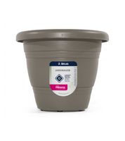 Vaso Atlas Redondo Jardim Plástico Cinza 17cm Pr6042-1