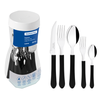 Faqueiro Tramontina Inox Leme Preto 20 Pçs Rf-23198018