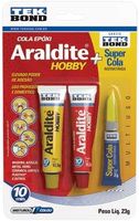 Adesivo Araldite Kit Hobby 23G+Supercola 2G Blister Tekbond