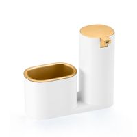 Dispenser Arthi Detergente E Bucha Branco Dourado Fosco 1170
