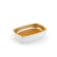 Saboneteira Arthi Branco Dourado Fosco Rf-1937