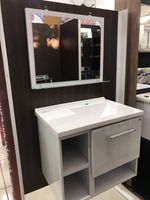 Gabinete De Aço Com Espelheira Branca Florence 60x40 Hb