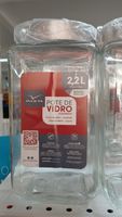 Pote Invicta Vidro Collection C/Tampa Quadrado 2.2Lt