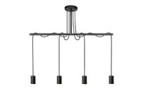 Pendente Taschibra Tears Linear 4xe27 Preto Fosco