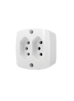 Tomada Branco Duplo Sobrepor Retangular 20a Ilumi 16519 Tomada Branco Duplo Sobrepor Retangular 20a Ilumi 16519