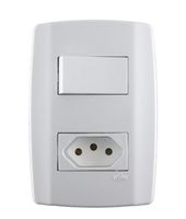 1 Interruptor+Tomada 10a Branco Ilumi Slim 80200