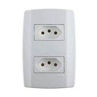 Tomada Branca Dupla 20a Slim 80121 Ilumi