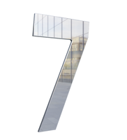 Numero ''7'' Metalmidia 200mm Prata Espelhado