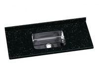 Pia De Mármore Sintético Com Cuba Inox Preta 120x55cm