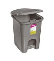 Lixeira Retangular De Plástico Cinza 6l Atlas