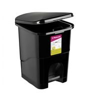 Lixeira Retangular De Plástico Preto 6l