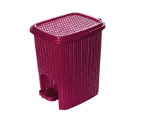 Lixeira Plasútil C/Pedal Trama Rosa 7Lt Rf-001094